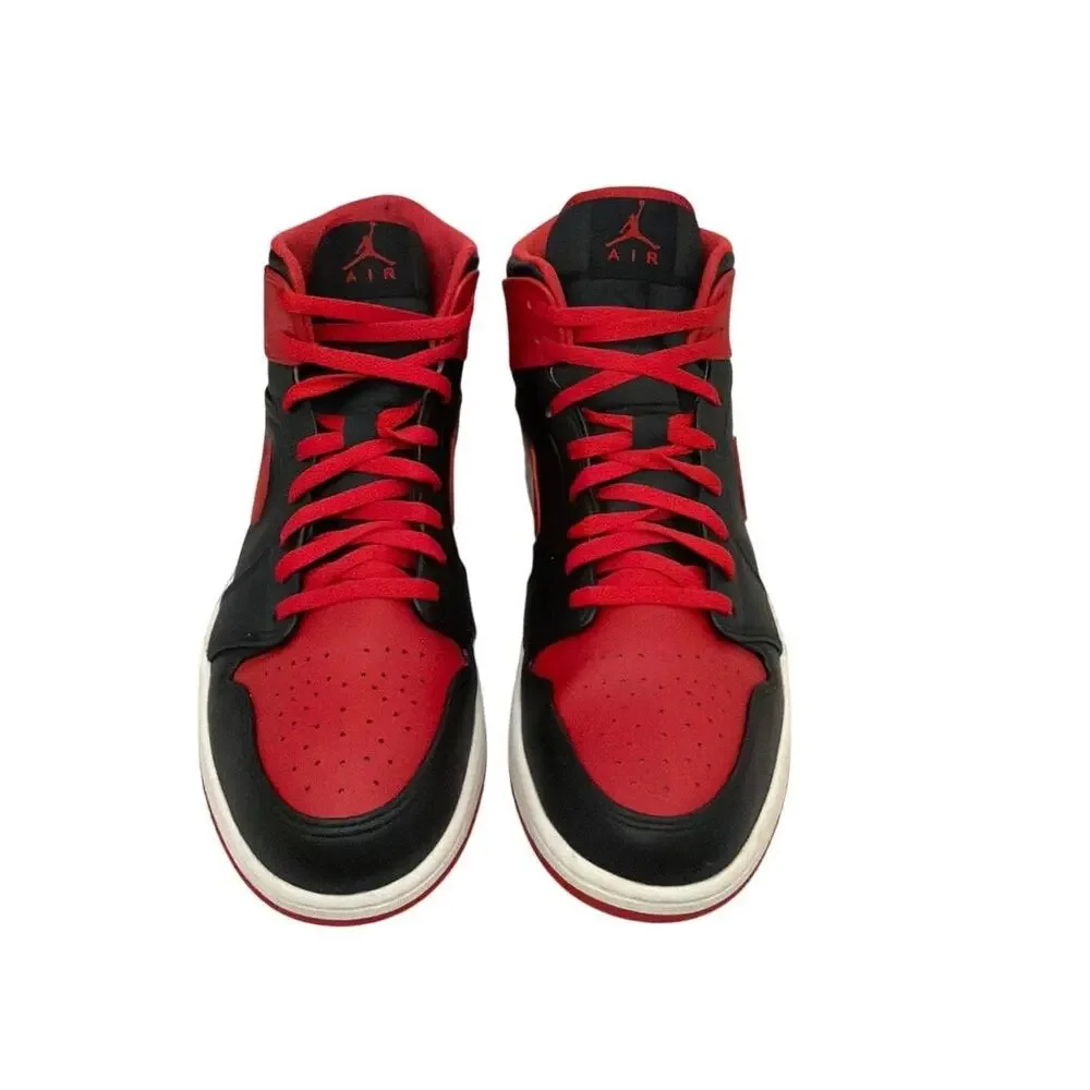 Nike Shoes Air Jordan 1 Mid Black Red Sneakers Size Men's 12